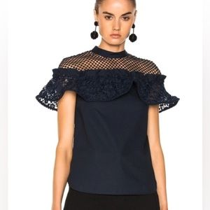 Self-portrait Hudson lace cotton shirt